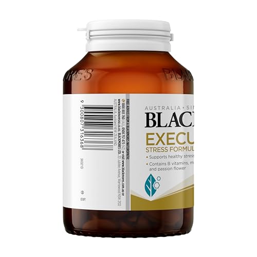 Blackmores Executive B label close-up highlights vitamins for energy support.