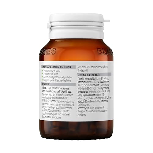 Blackmores Mega B Complex packaging displayed with formulation details.