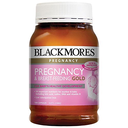 Blackmores Pregnancy and Breastfeeding Gold bottle with capsules for daily mom and baby support
