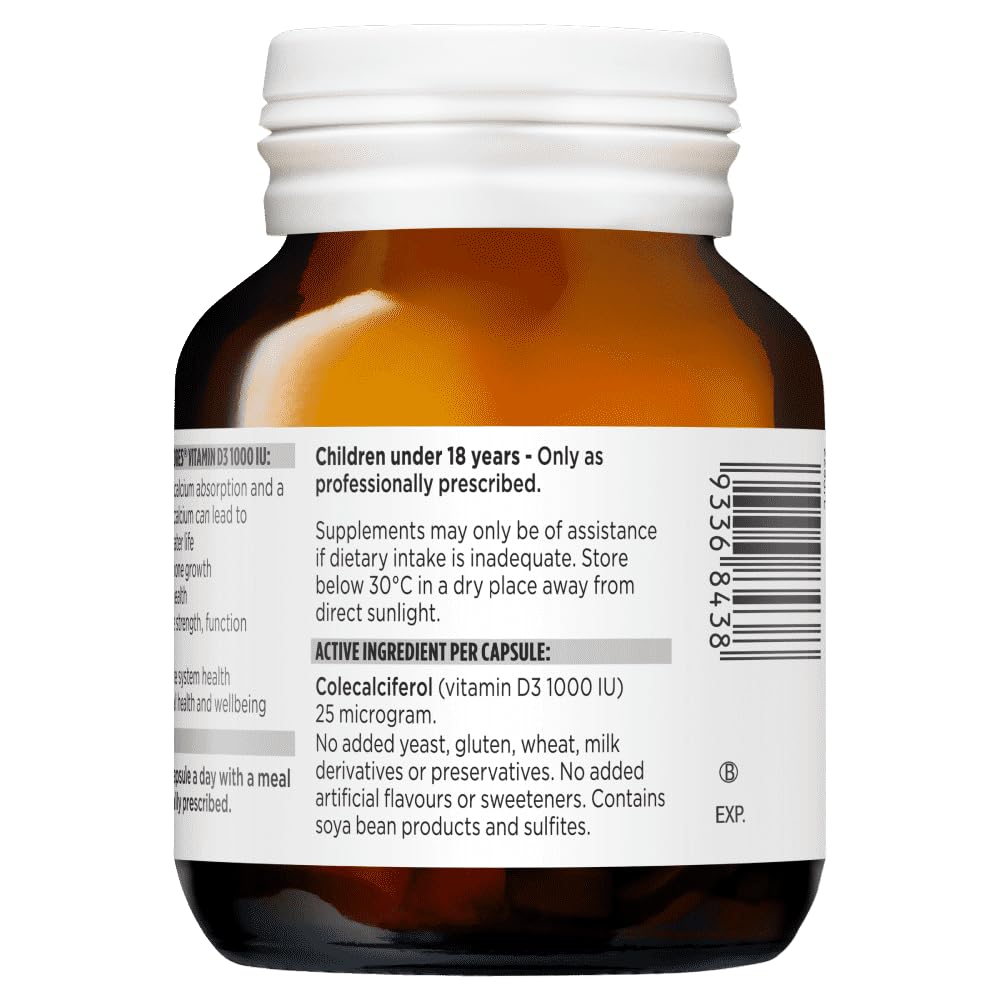 Blackmores Vitamin D3 label close-up showing 60 capsules