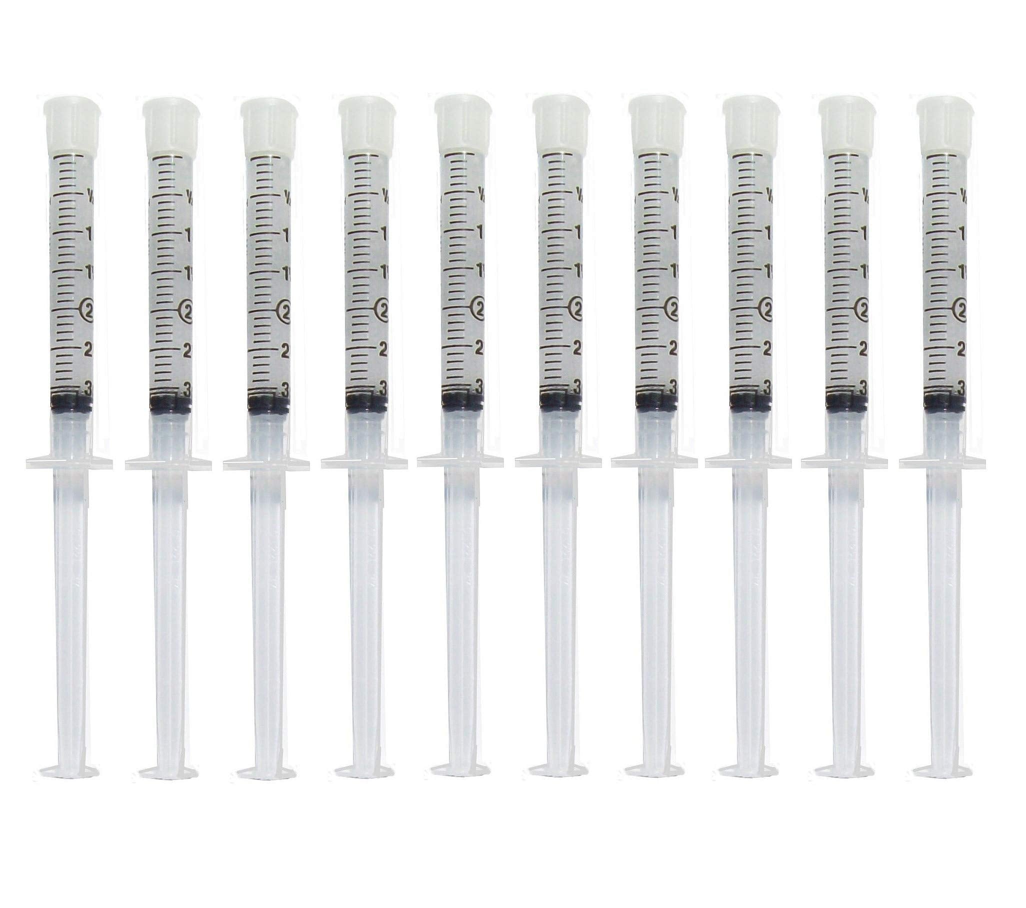 Bleach Pro Whitening gel syringe close-up showing a precise 3ml dose for application.