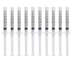 Bleach Pro Whitening gel syringe close-up showing a precise 3ml dose for application.