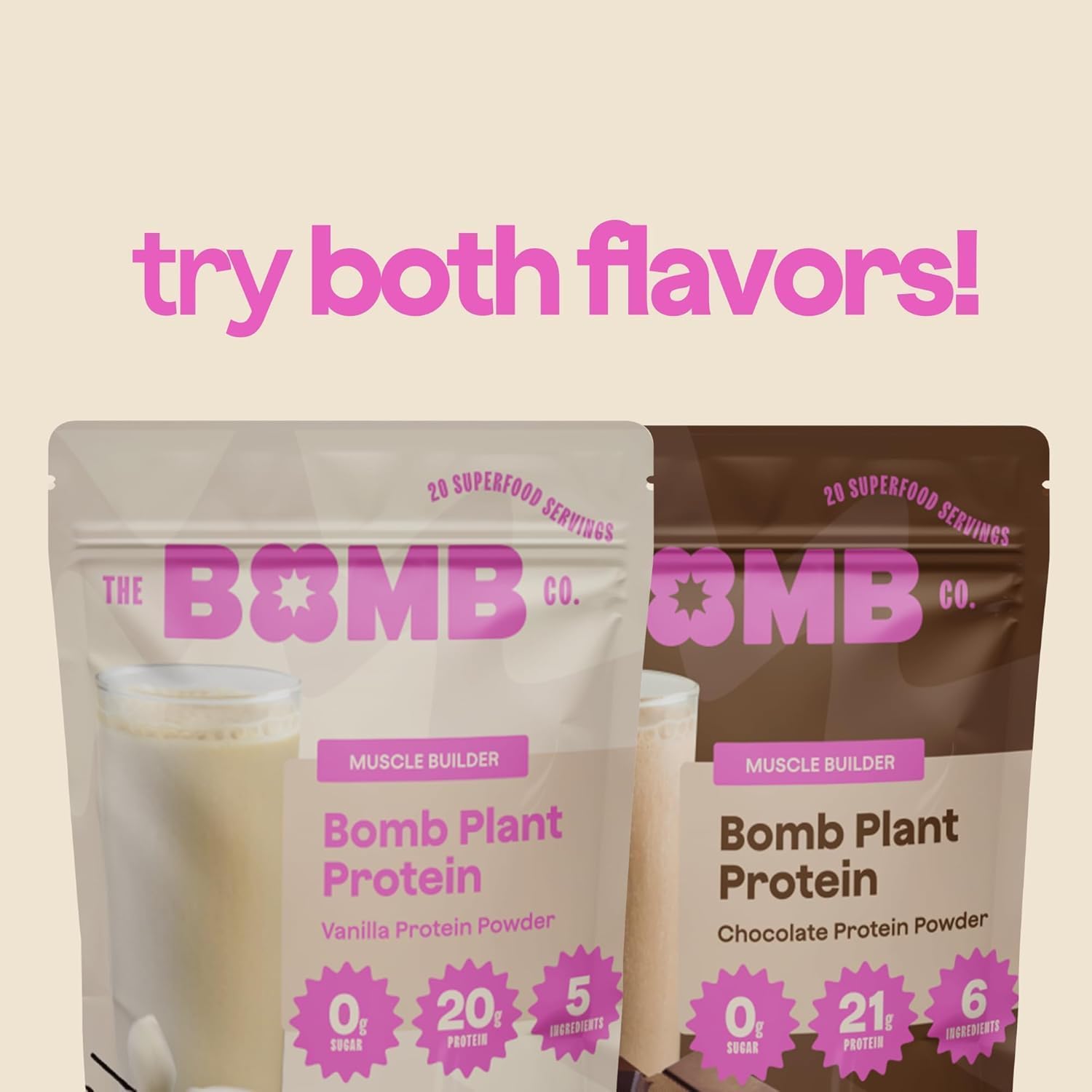 Blender Bombs Bomb Plant Protein baking idea shows protein in recipes.
