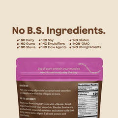 Blender Bombs Bomb Plant Protein scoop for quick, accurate serving.