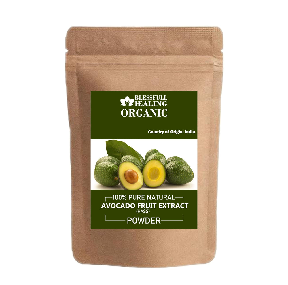 Blessfull Healing avocado fruit extract powder pack, ideal for smoothies and baking.