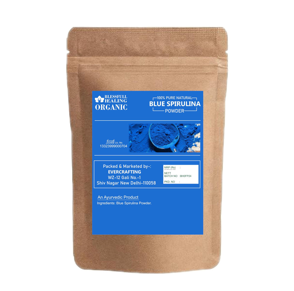 Blessfull Healing blue spirulina powder spoon, easy measuring for quick color boosts