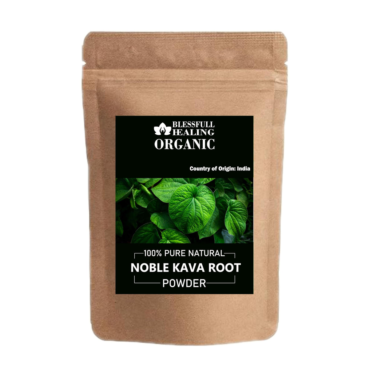 Blessfull Healing Noble Kava powder packaging signals premium quality and value.