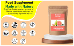 Blessfull Healing pink guava powder bag closeup shows natural color.