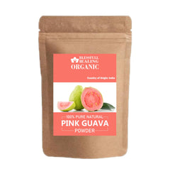 Blessfull Healing pink guava powder packaging shows 200g size and freshness.