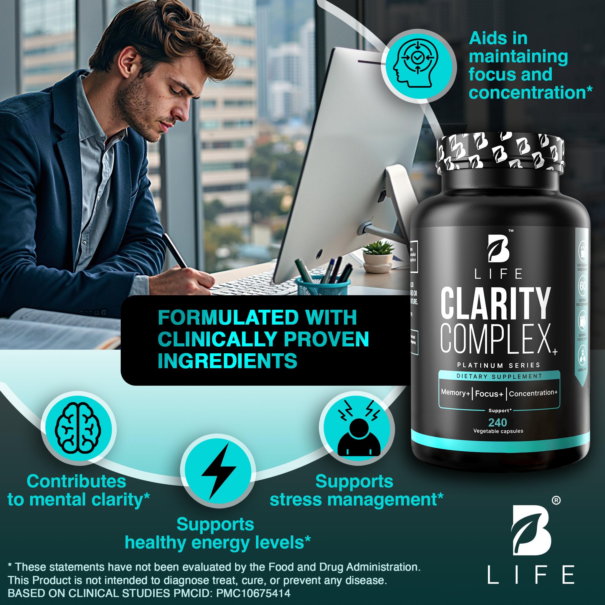 B Life Company Lion’s Mane daily ritual featuring two capsules