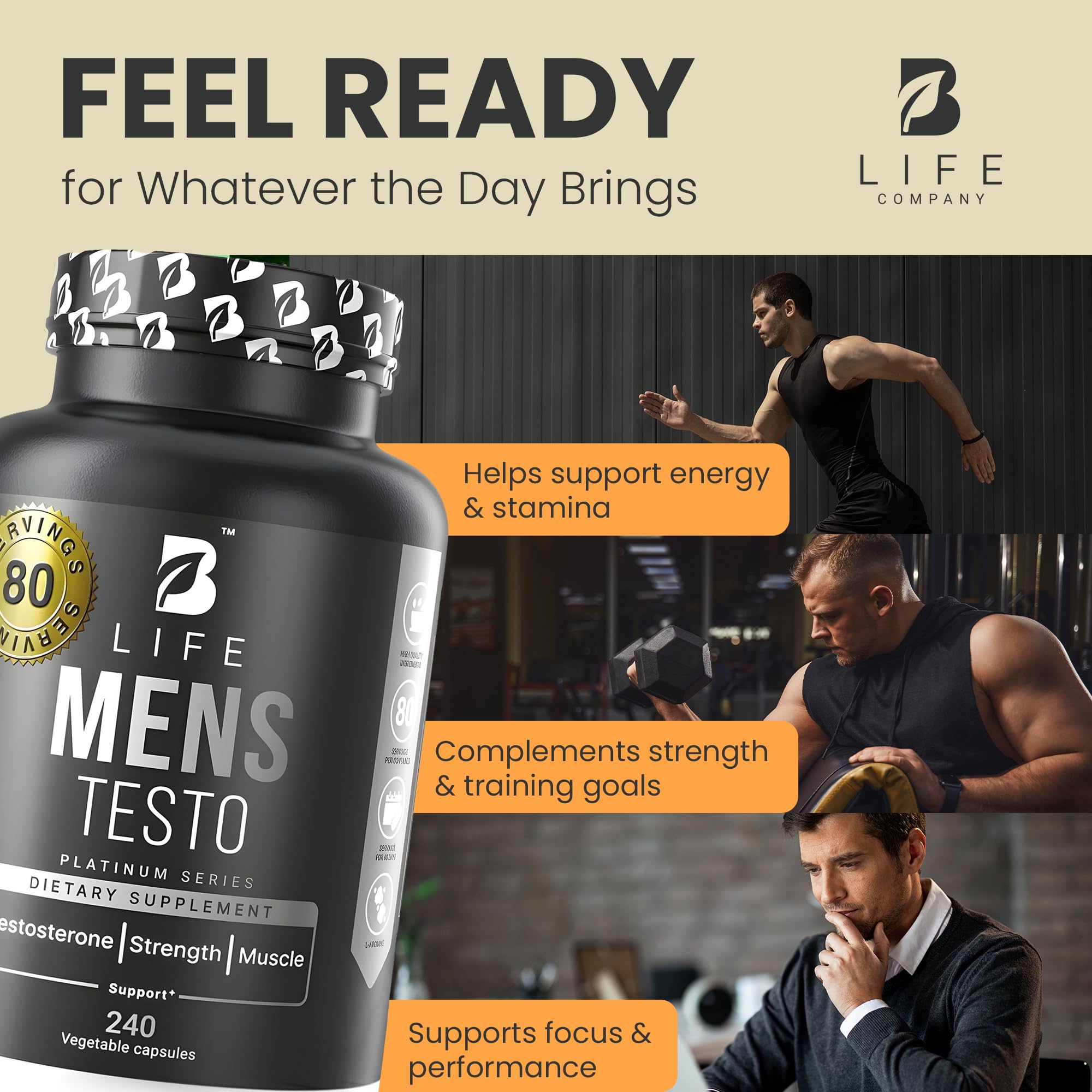 B Life Men’s Testo Horny Goat Weed infusion for drive and focus