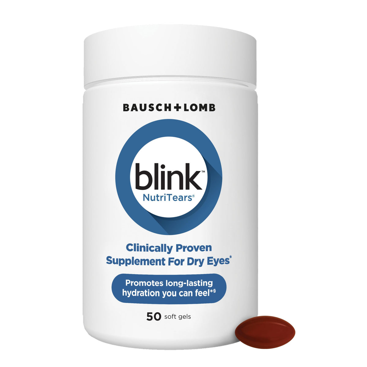 Blink NutriTears bottle showing daily eye hydration potential.