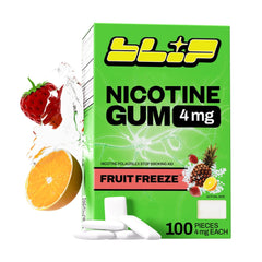 Blip NRT Gum Fruit Freeze 100-count pack provides on-the-go craving relief.