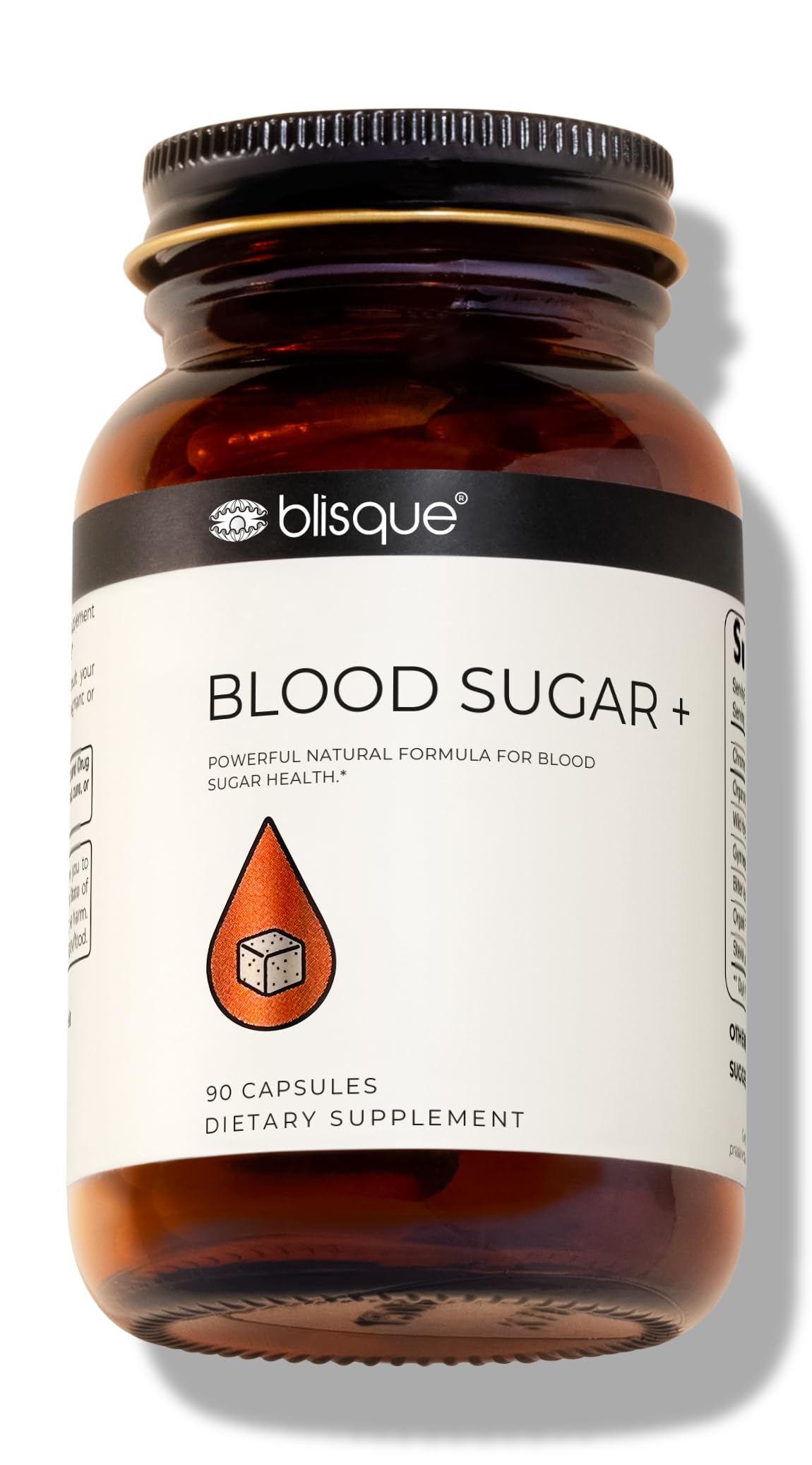 Blisque Blood Sugar bottle with vegan capsules for daily balance