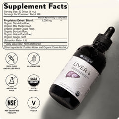 Blisque LIVER+ organic certification mark signals premium quality.