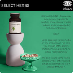 Blisque Immune label with NSF-certified cGMP facility insignia