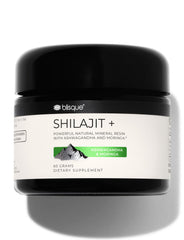 Blisque Shilajit resin bottle shows premium quality for daily energy support.