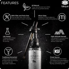 Blisque Shilajit resin dosing spoon demonstrating serving size.