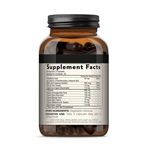 Blisque label detail highlighting iodine, zinc, and ashwagandha benefits.