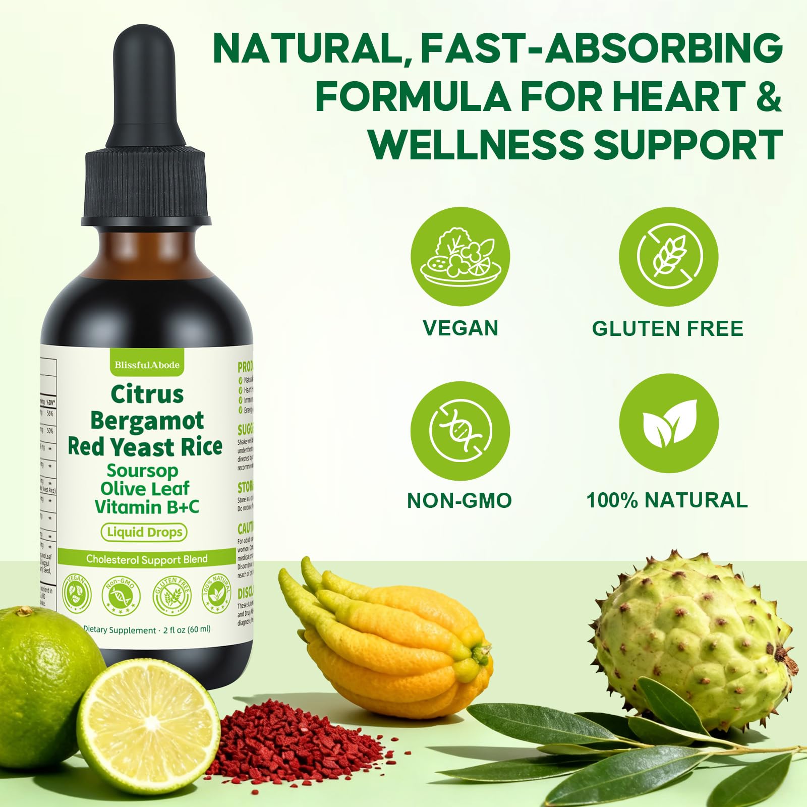BlissfulAbode Fast-absorbing liquid drops, convenient daily dosage for adults.