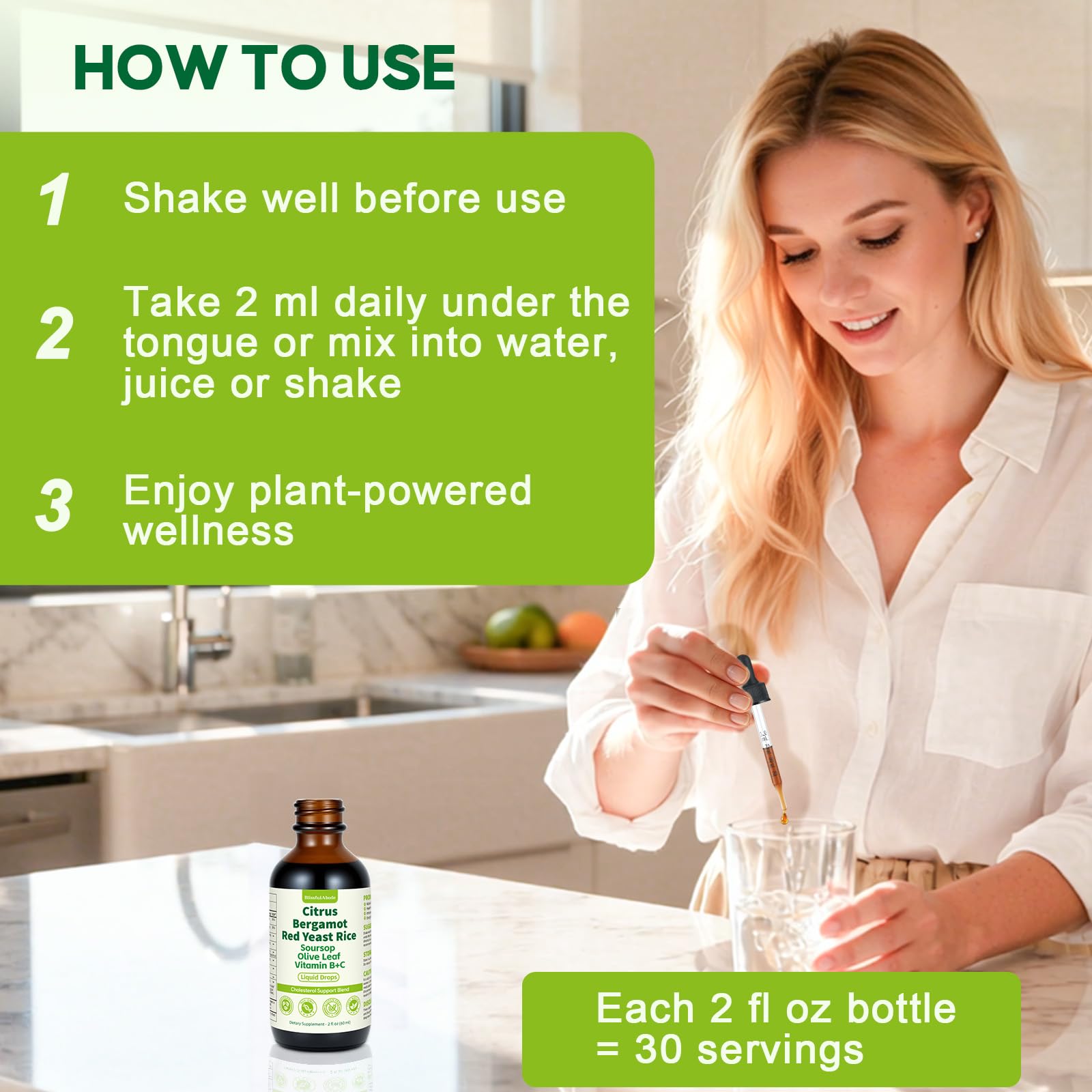 BlissfulAbode Vitamin B & C boost label, metabolic support for energy and wellness.