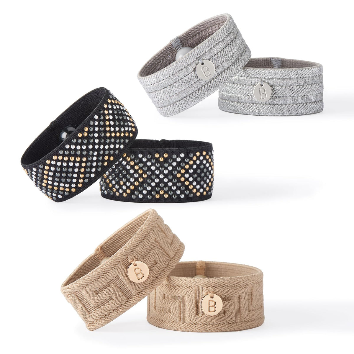 Blisslets acupressure relief band Classics Medium worn on the wrist providing discreet nausea support.