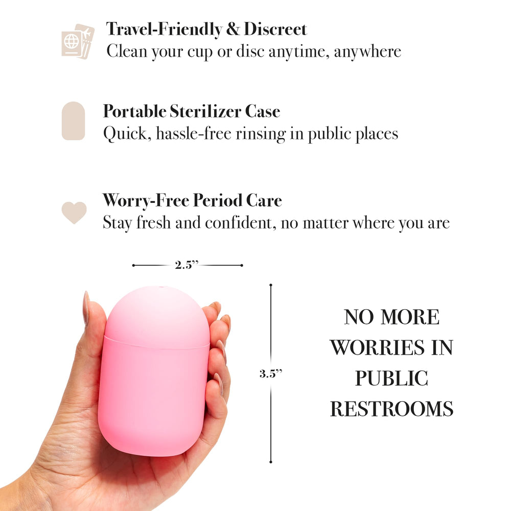 Disc and cup in packaging illustrating an all-in-one reusable kit