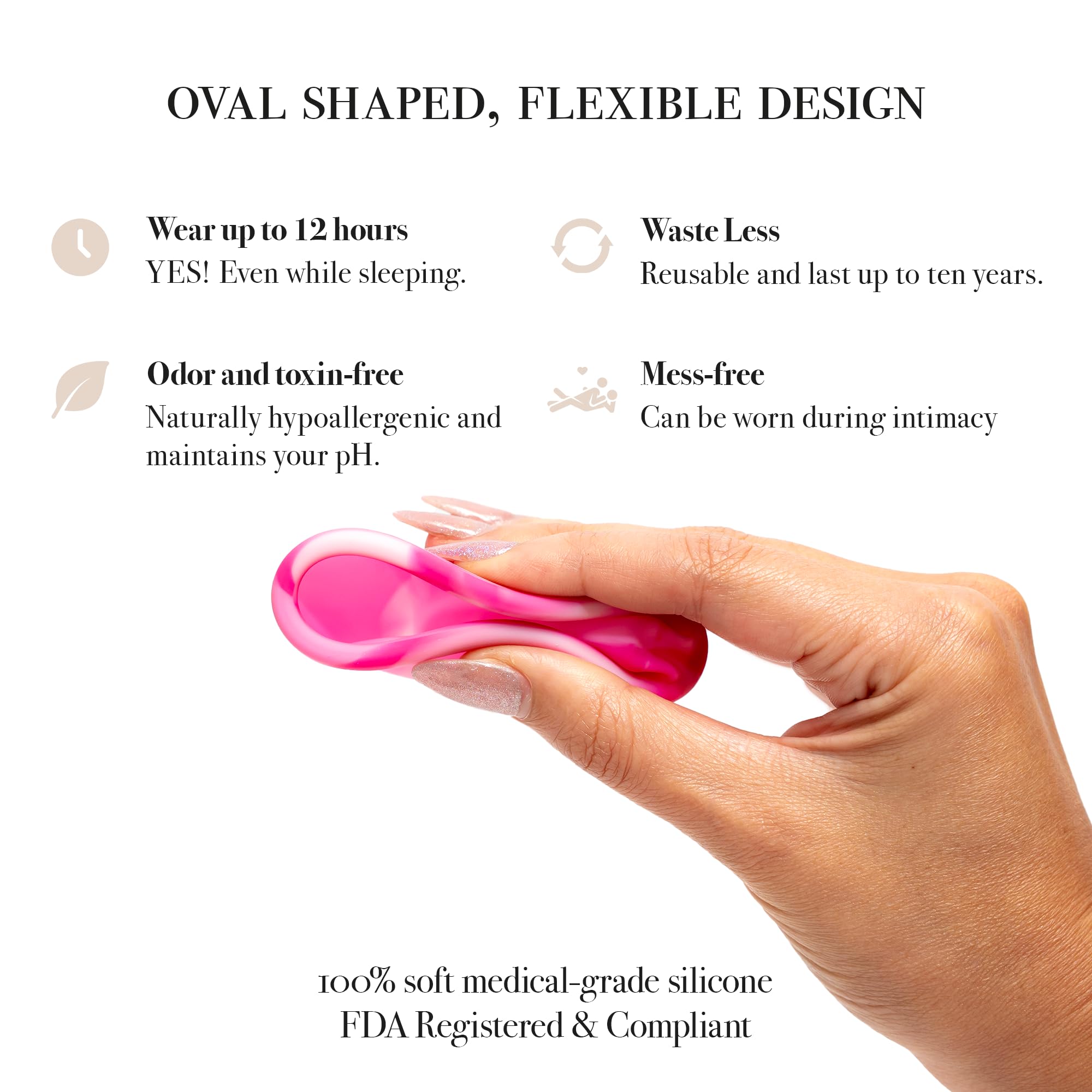 Medical-grade silicone cup closeup emphasizing soft, flexible material