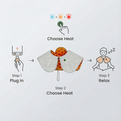 Blixno travel-ready heating shawl in use, ideal for home, office, or on the go.