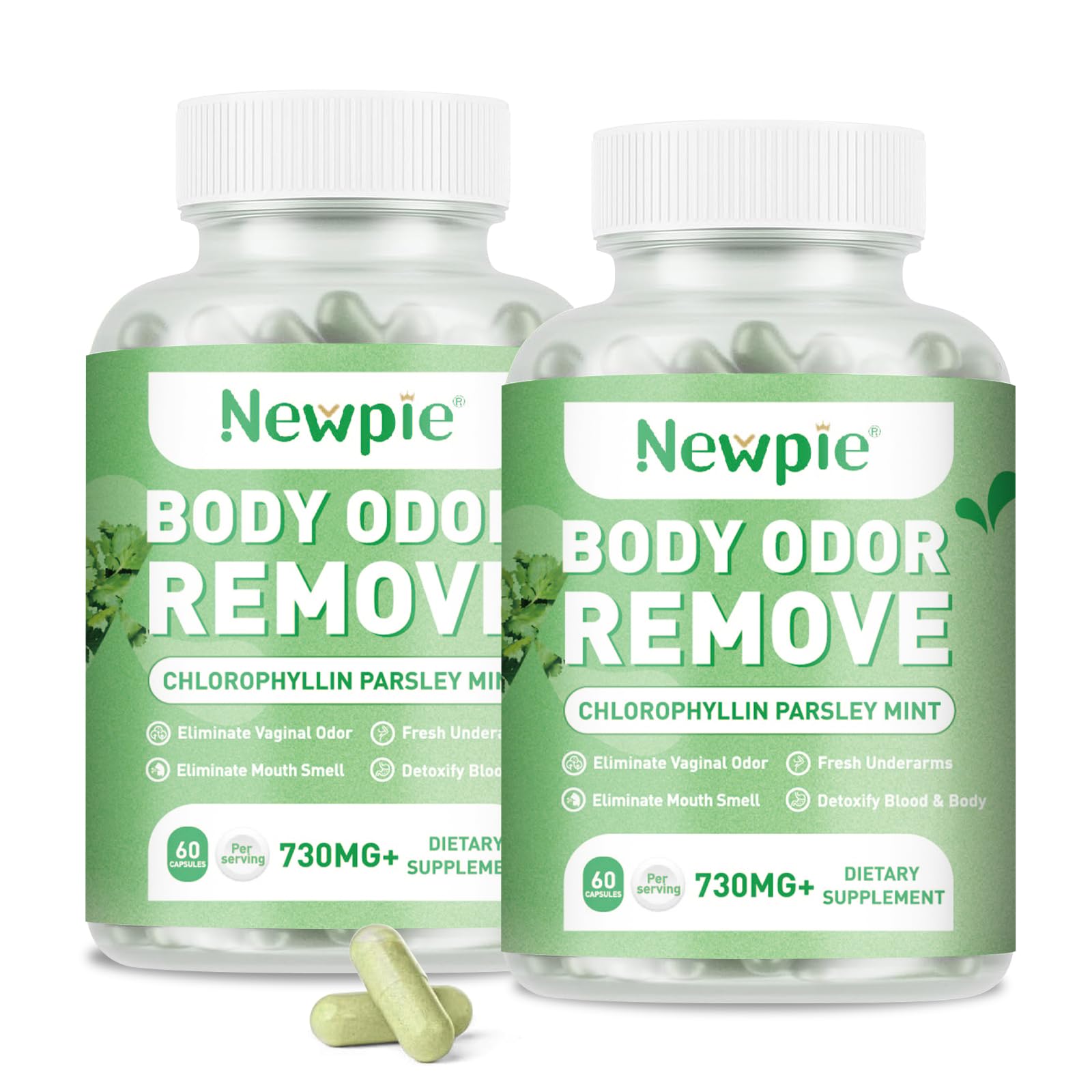 Blltzzz body deodorizing supplement bottle promotes all-day freshness.