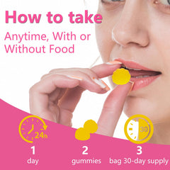 Blltzzz gummies texture close-up highlighting fruity pineapple flavor and chewy texture.