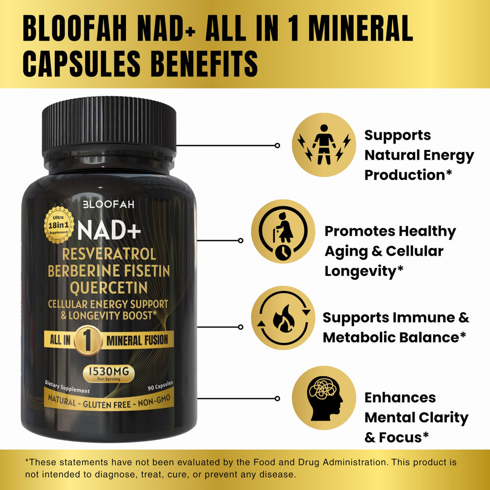 Bloofah vegan capsules in glass bottle emphasizing clean-label formula.
