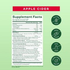Bloom Nutrition greens powder ingredients close-up highlighting prebiotics and probiotics.