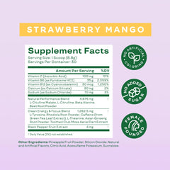 Bloom Nutrition High Energy Pre Workout Strawberry Mango flavor ready to mix