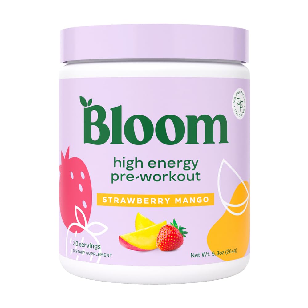 Bloom Nutrition High Energy Pre Workout scoop showing precise serving for fast energy support