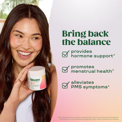 Bloom Nutrition hormone health includes chaste tree berry ingredient for wellness.