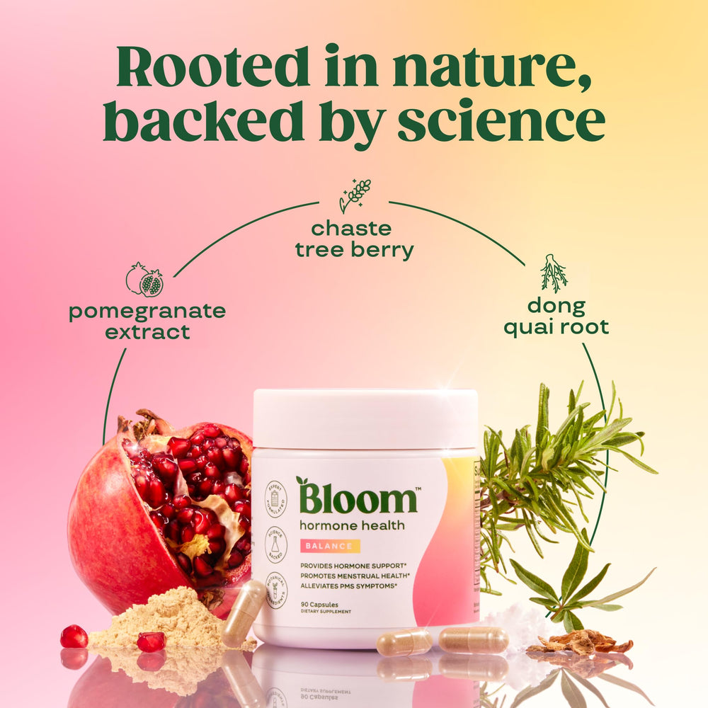 Bloom Nutrition hormone health label front shows clean formula.