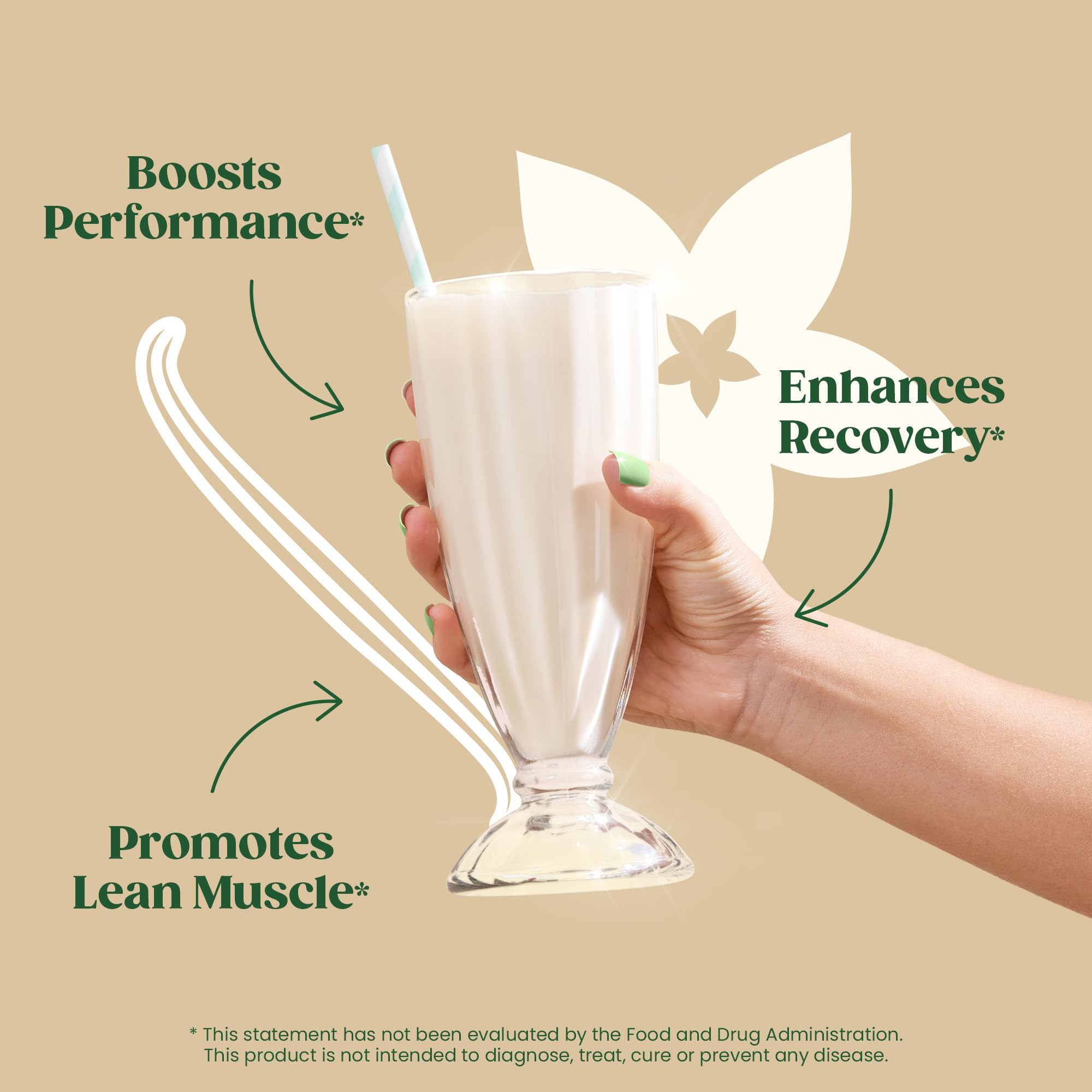 Bloom Nutrition post-workout blend bottle shows scoop and smooth vanilla flavor.