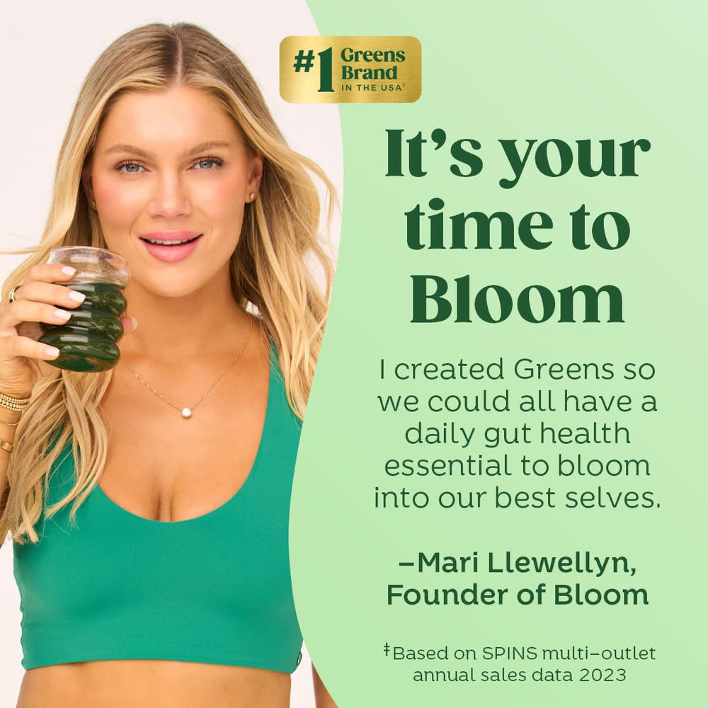 Bloom Nutrition greens citrus flavor served in glass, bright and refreshing