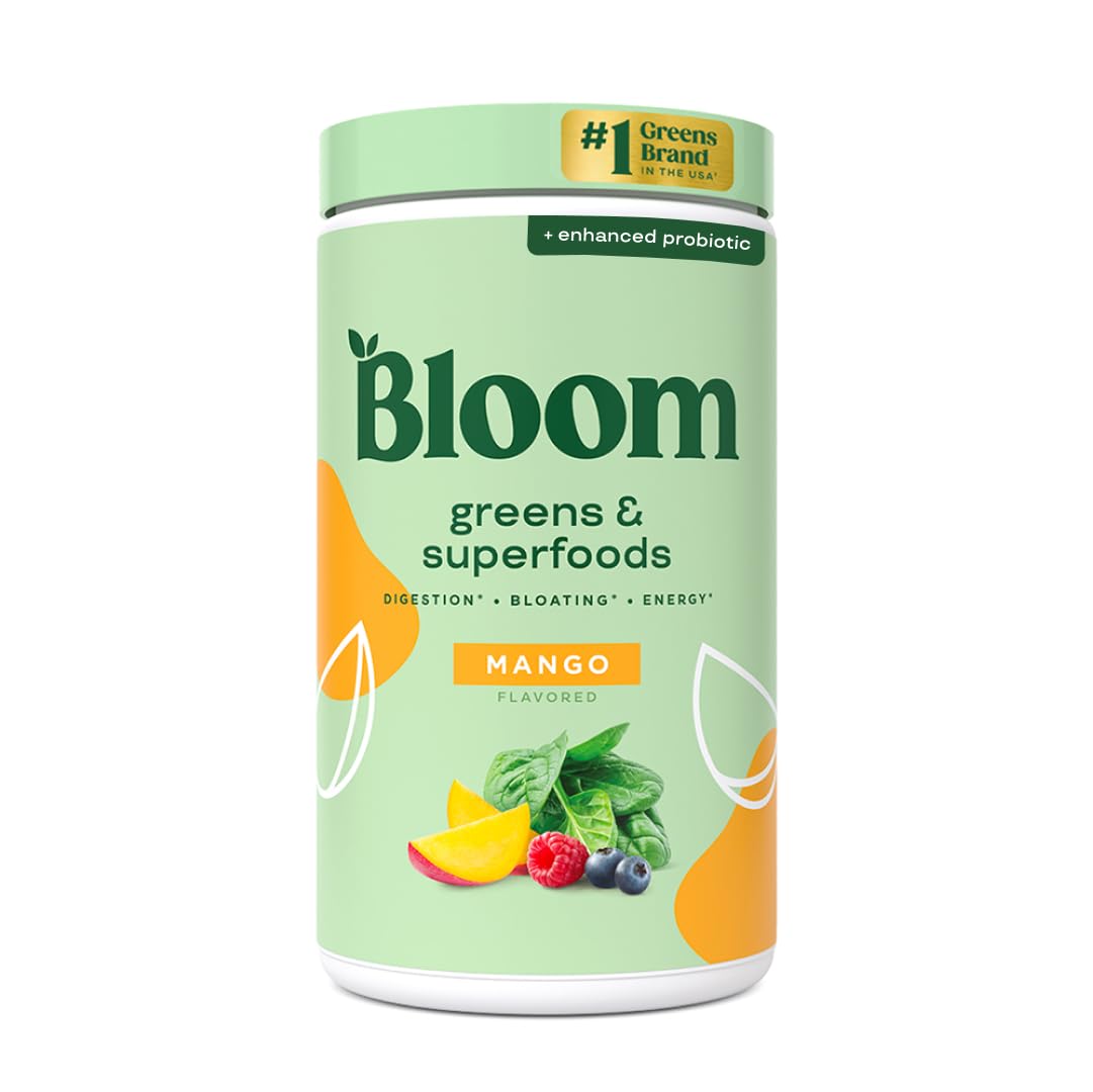 Bloom Nutrition bottle of greens powder for daily nourishment
