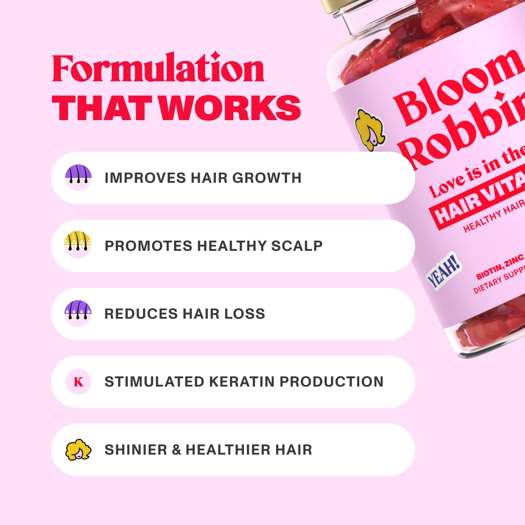 Bloom Robbins gummy close-up showing strawberry texture for tasty daily use.