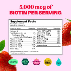 Bloom Robbins Hair Gummy Strawberry flavor close-up highlights tasty daily prenatal intake.