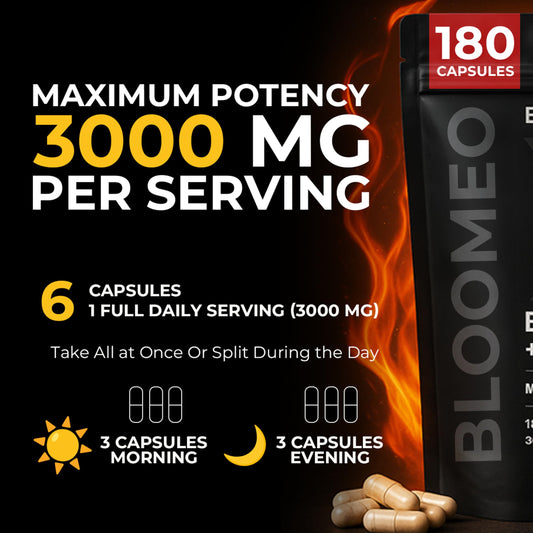 Bloomeo grass-fed beef liver capsules highlight natural iron support.
