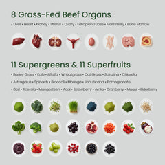 Bloomeo super greens and fruits blend capsules showcase antioxidant-rich formula.