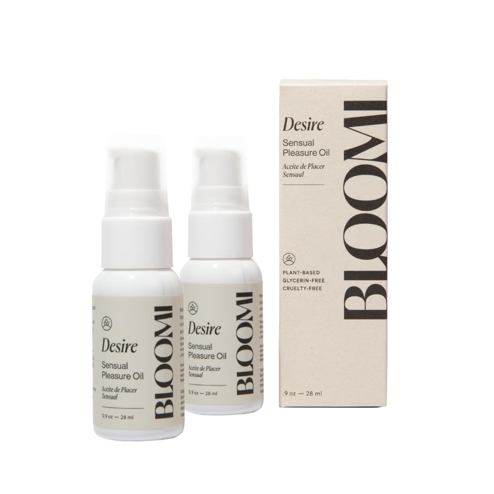 Bloomi Desire Body Oil bottle highlighting fragrance-free, lightweight hydration.