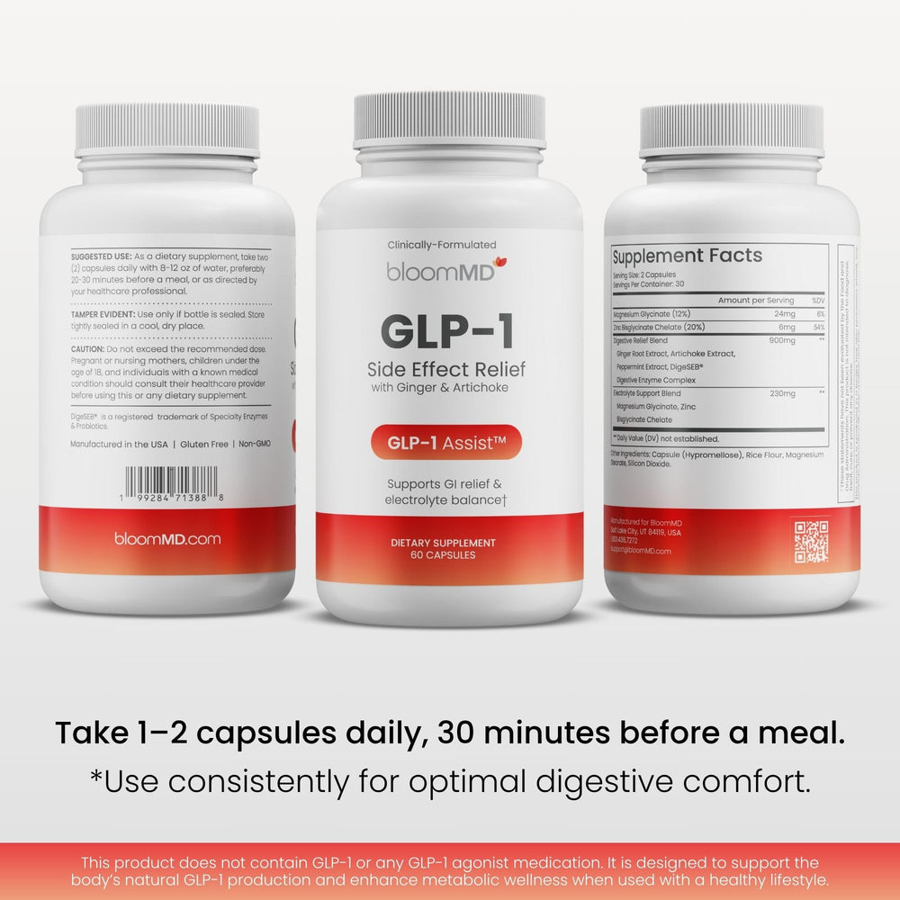 BloomMD digestive enzymes formula image conveys gut-friendly daily digestion aid.