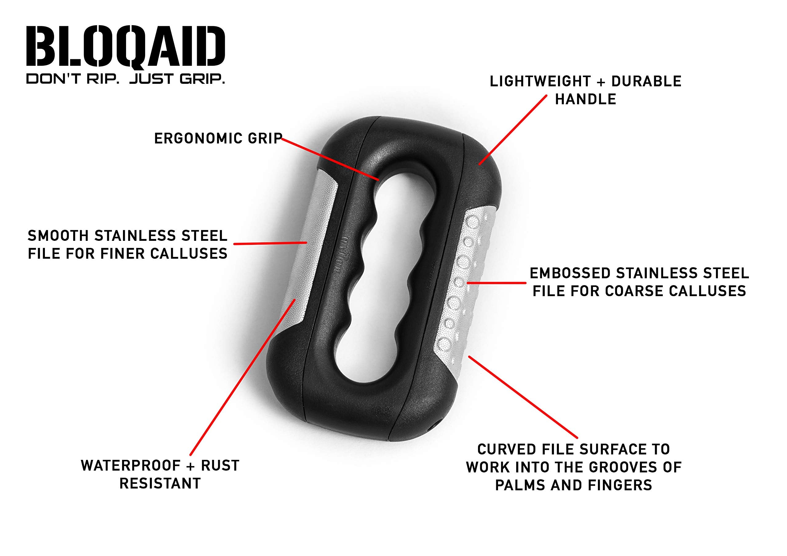 BloQaid Callus Rx ergonomic handle supports comfortable sessions.