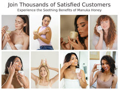 Hands applying Blossom Essentials Honey Salve for daily hydration.