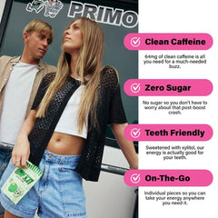 BLOW IT! Pocket packs open in hand for quick chewing while traveling.