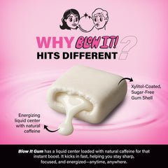 BLOW IT! Blow It Gum Zapple pack front for zingy focus and mood.